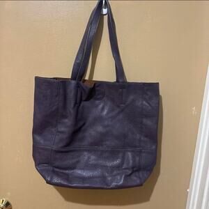 Joy Susan Tote Bag Womens Purple Pebbled Vegan Leather Large Shoulder Bag